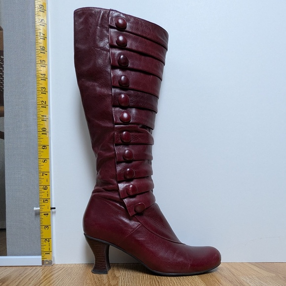 Miz Mooz Amelia Tall Leather Boots - Burgundy Wine - Size 39 (8.5/9) - Picture 6 of 11
